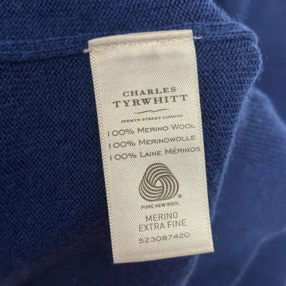 Charles Tyrwhitt Men Extra Fine Merino Wool Sweater Size XL X-Large C133 -29